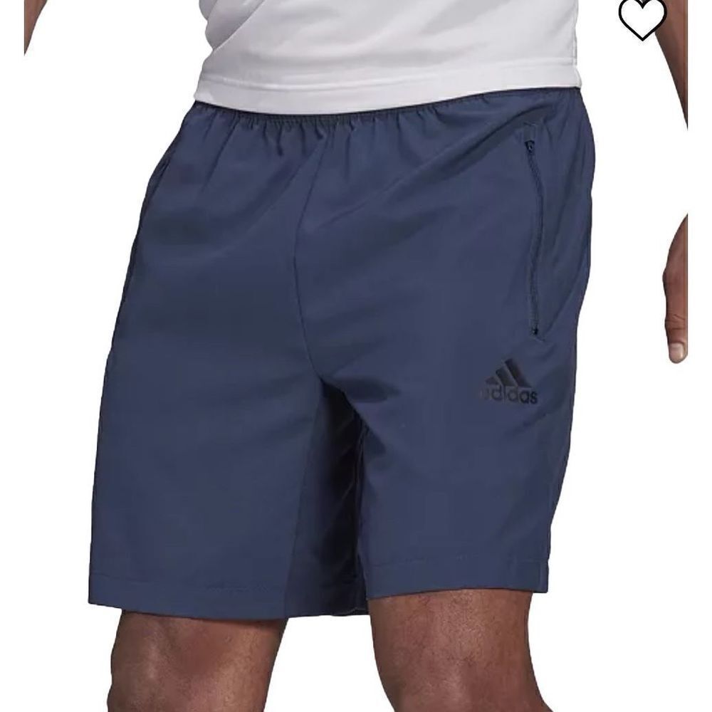 Adidas Men’s Navy Blue Lightweight Aeroready Running Athletic Workout Shorts - S